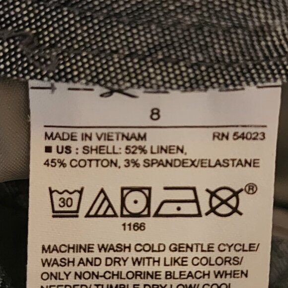 Banana Republic Blue Chambray Linen Cotton Mid Rise Avery Ankle Pant - Picture 7 of 7